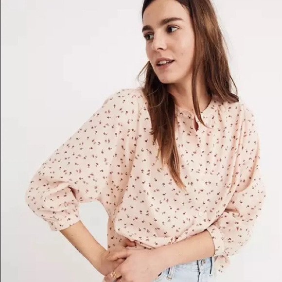 Madewell Tops - Madewell Peasant Top in Delicate Floral